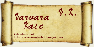 Varvara Kaić vizit kartica